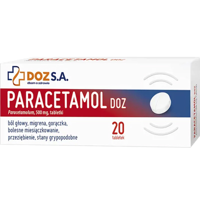 Paracetamol DOZ, 500 mg, tabletki, 20 szt.